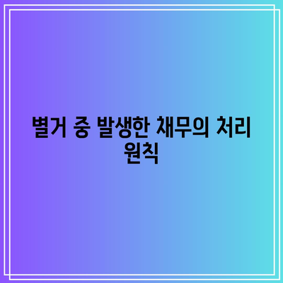 별거 중 이혼 소송에서의 재산 분할 원칙