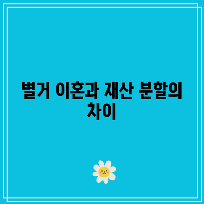 상황에 따른 별거 이혼의 특징