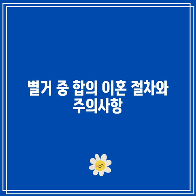 별거 중 외도에 대한 합의 이혼과 위자료 권리