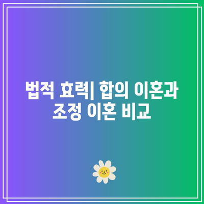 합의 이혼과 조정 이혼의 중요 사항