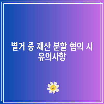 별거 중 이혼 소송: 재산 분할 방법