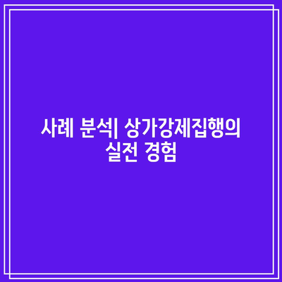 상가강제집행: 명도소송 확인에서 대응까지 철저한 검토