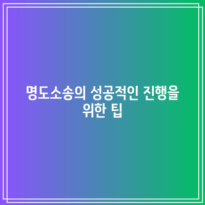 강제 집행과정의 명도소송 강제 집행