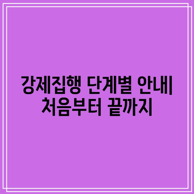 명도소송 강제집행 절차 정리 사항