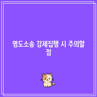 명도소송 강제집행의 합법적 처리 방법