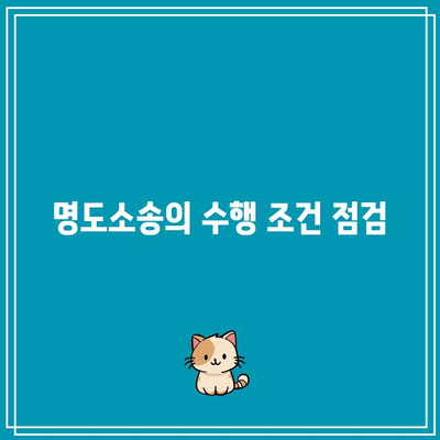 명도소송 강제집행 필요 시 고려 사항