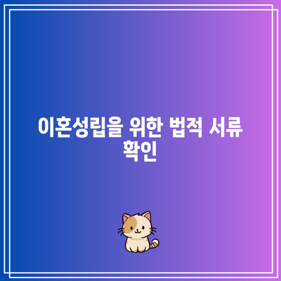 합의 이혼 절차에서 제출해야 할 서류 목록