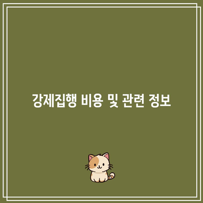 명도소송 강제집행: 중요 사항 정리